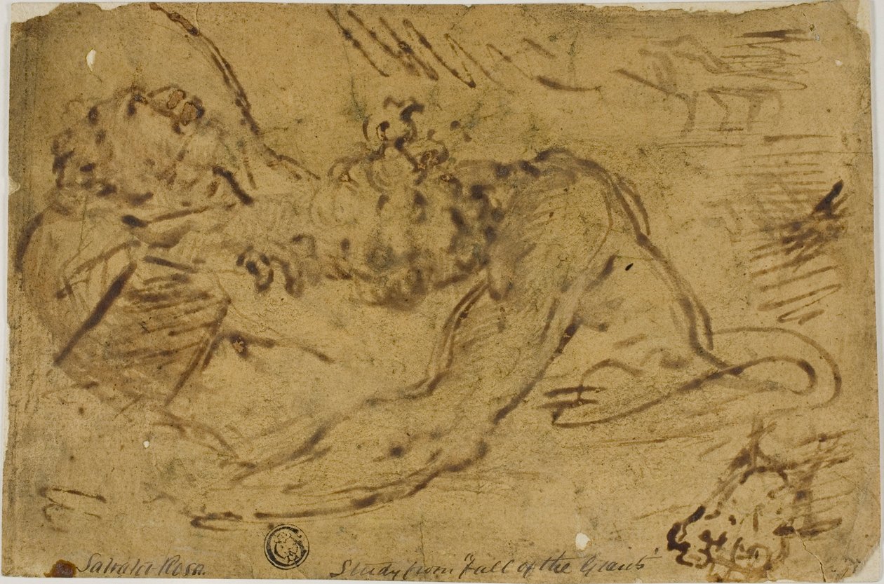 Két grappling figura alkotó: Salvator Rosa