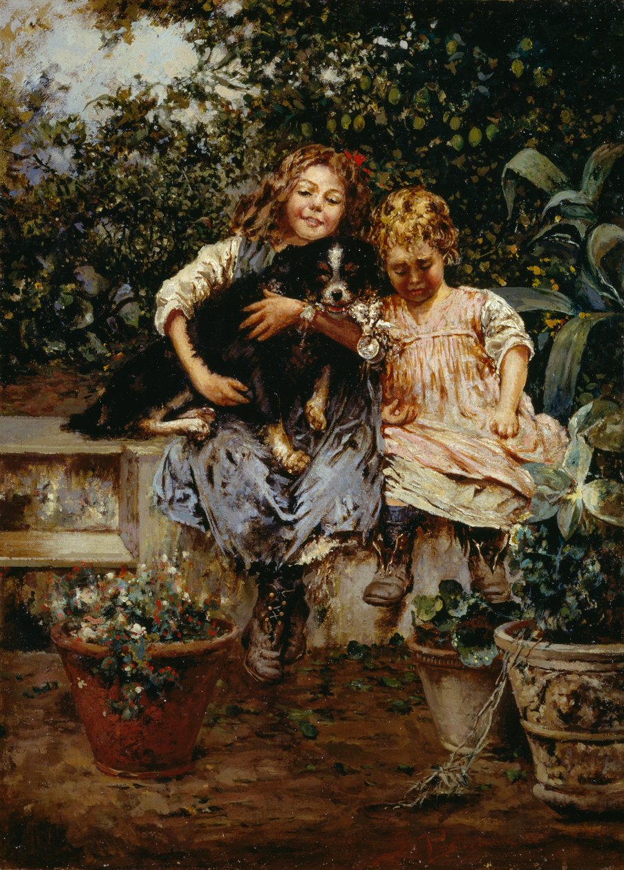Három barát, Salvatore Postiglione (1861-1906), olaj, vászon, 53,5x38 cm alkotó: Salvatore Postiglione