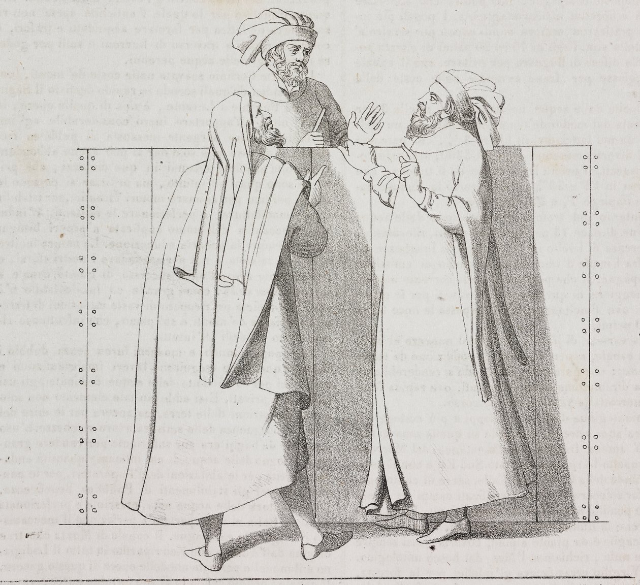 századi firenzei kézművesek, Firenze, Toszkána, Olaszország, Salvatore Puglia litográfiája a Poliorama Pittorescoból, n. 28, február 15. alkotó: Salvatore Puglia