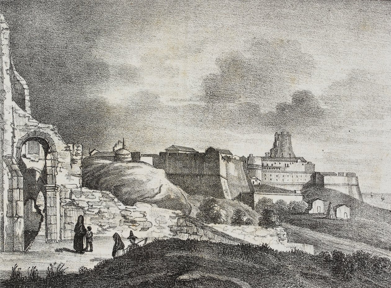 Crotone, Calabria, Olaszország, Salvatore Puglia litográfiája, Poliorama Pittoresco, n. 51, július 29. alkotó: Salvatore Puglia