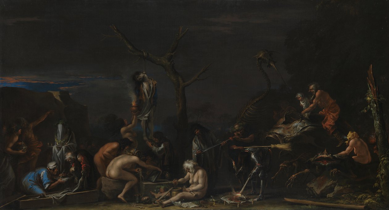 Boszorkányok varázslataiknál, c. 1646 alkotó: Salvatore Rosa