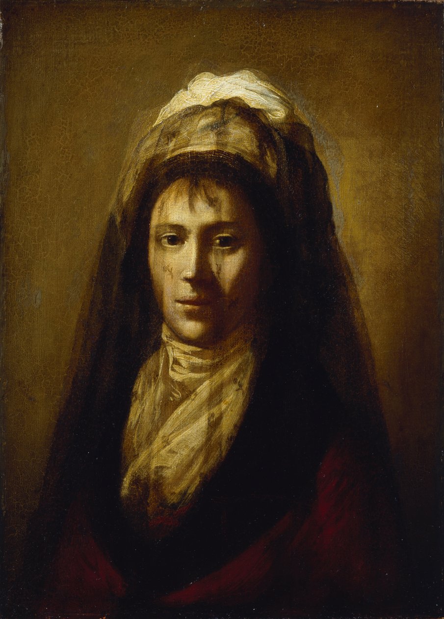 Jekatyerina Petrovna Rostopchina grófnő portréja 1776-1859 fátylat viselve alkotó: Salvatore Tonci
