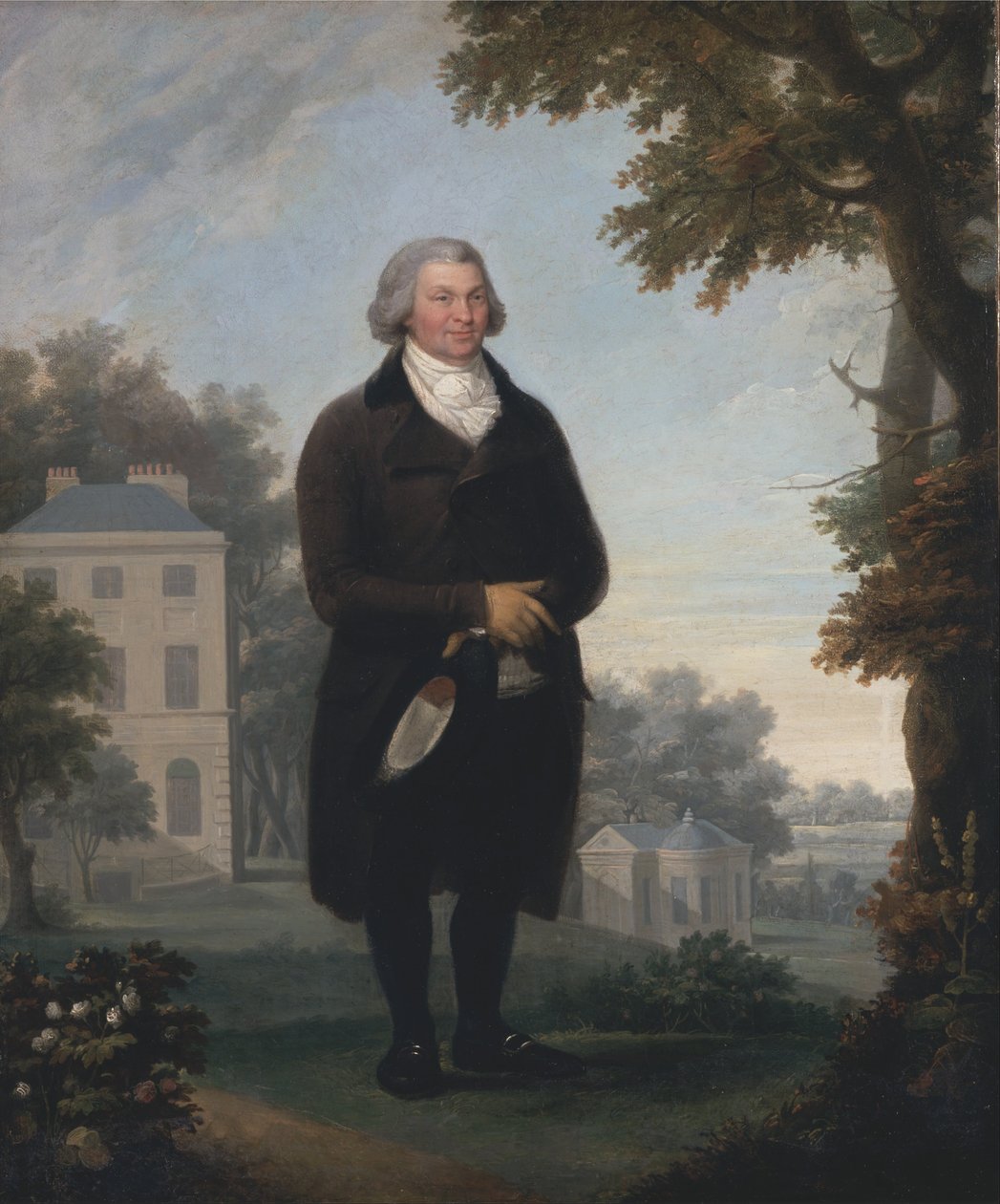 Úriember a háza területén alkotó: Samuel de Wilde