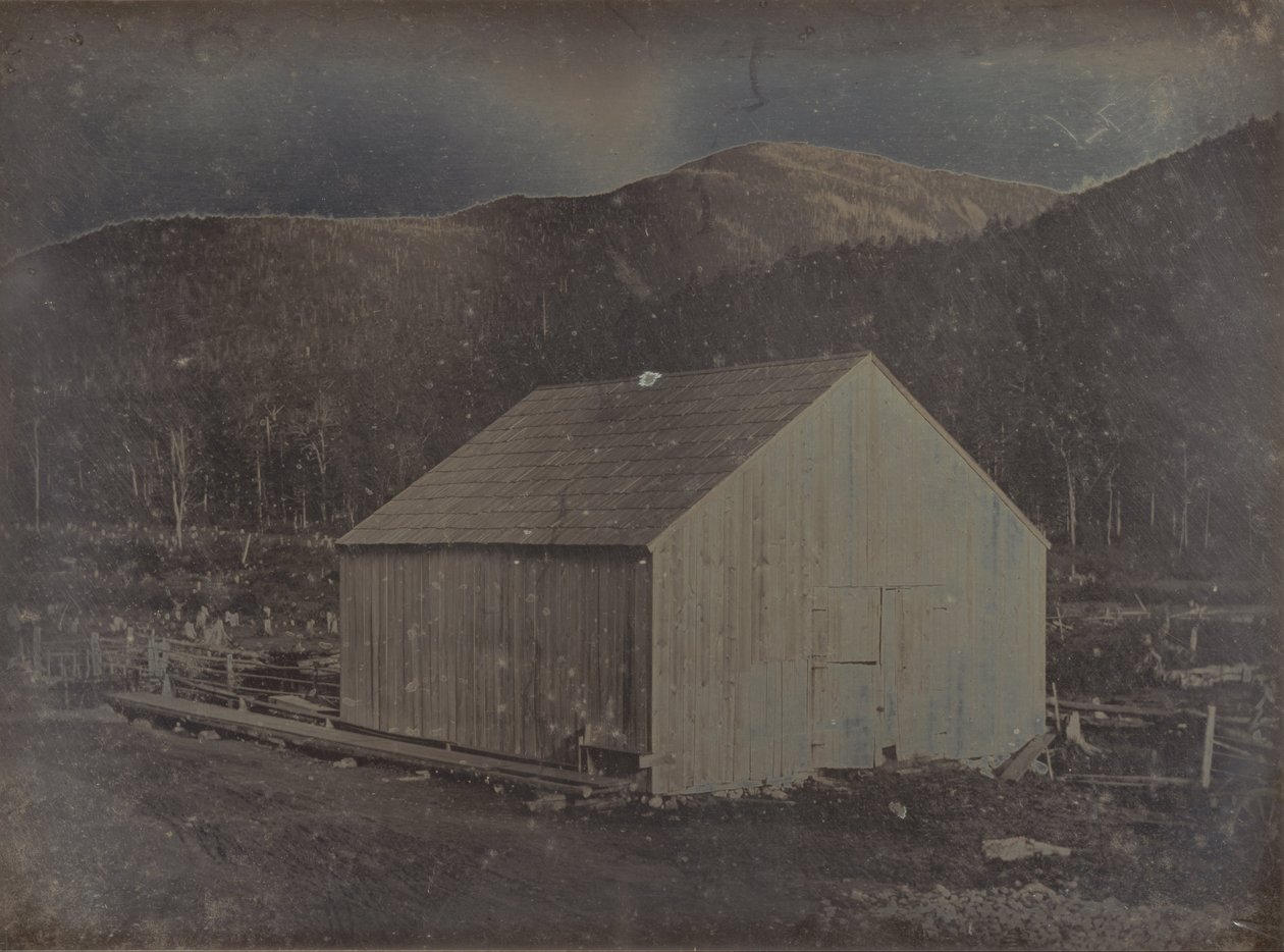 Kilátás egy istállóra New Hampshire -ben alkotó: Samuel A. Bemis