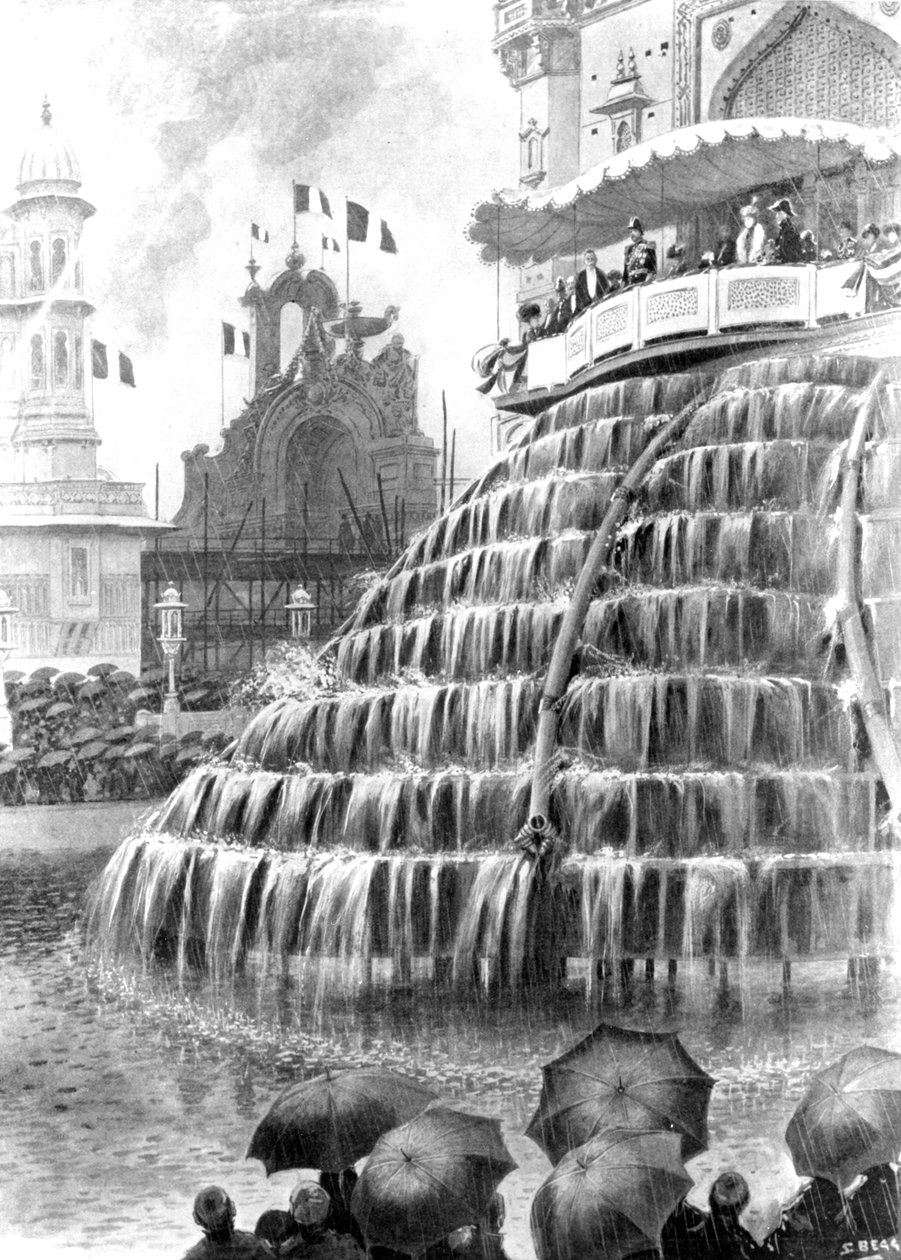 Állami ceremónia reménytelen esőben, a „The Illustrated London News”-ból, 1908. május 23. alkotó: Samuel Begg