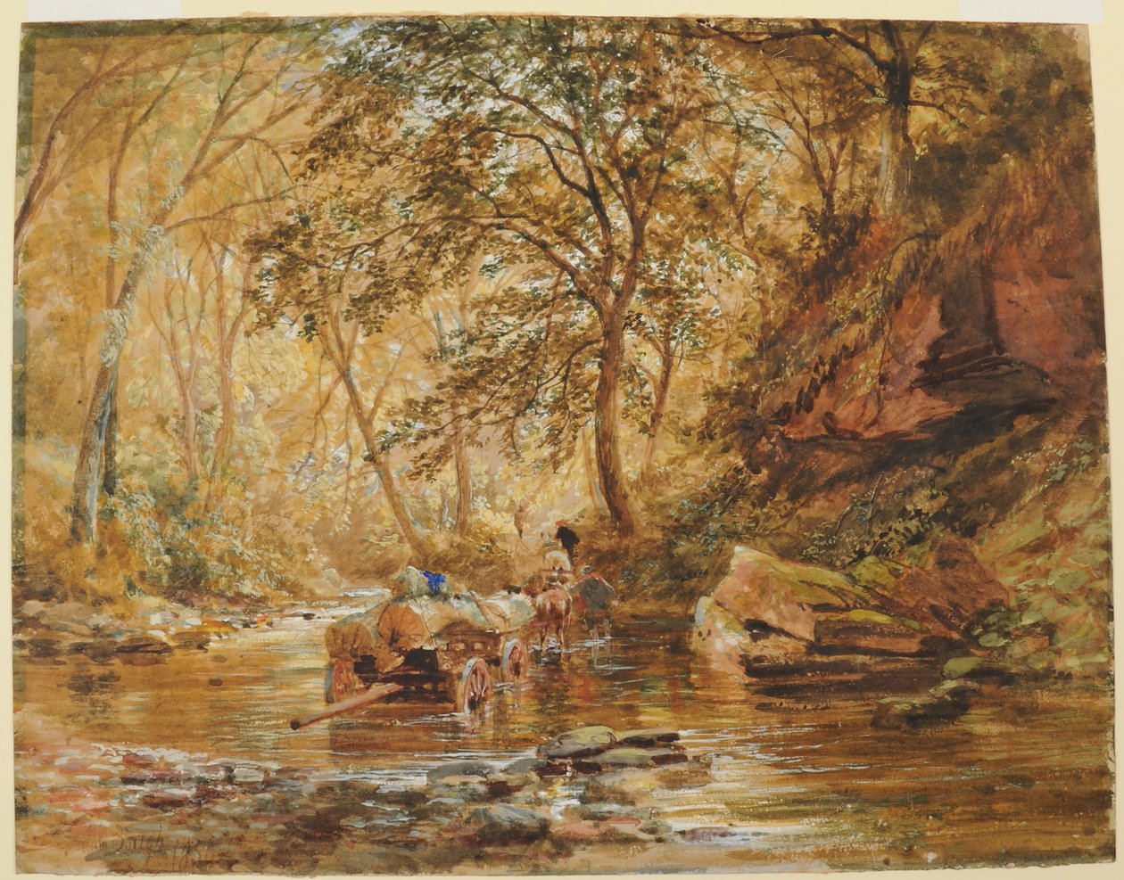 Cadzow Burn, 1856 (wc papíron) alkotó: Samuel Bough