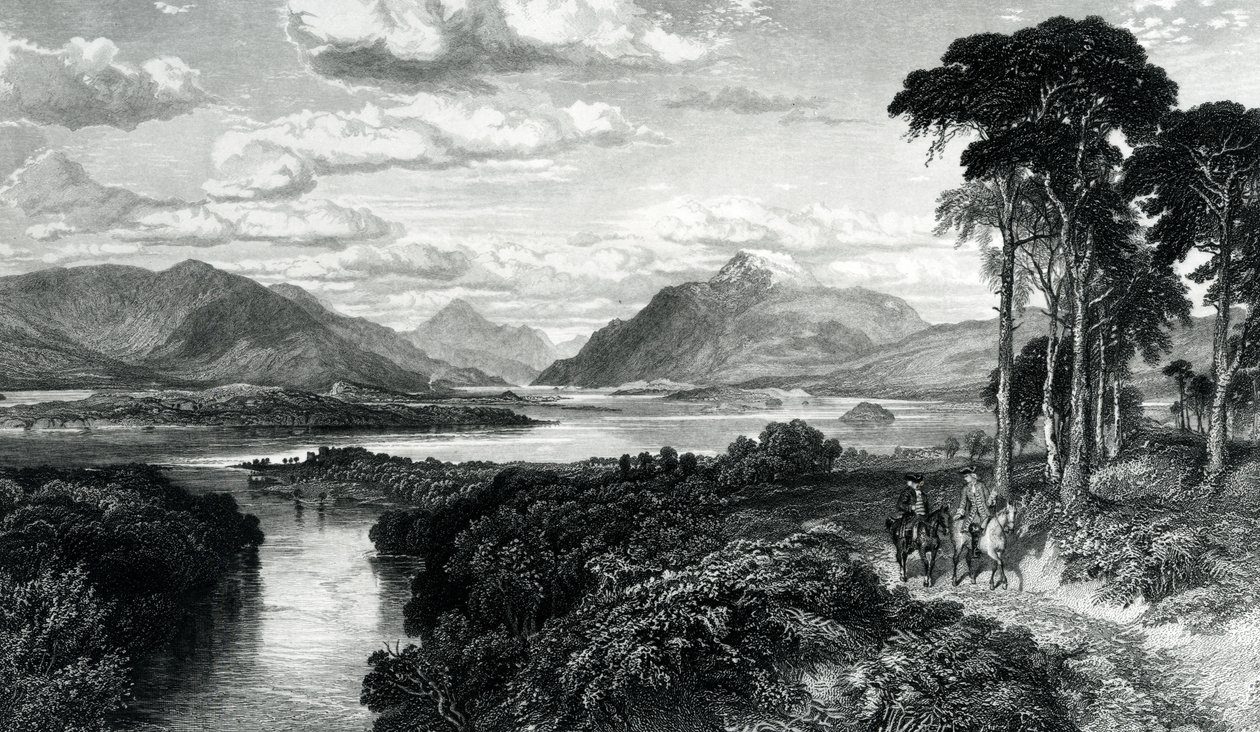 Loch Lomond, Thomas Brown gravírozása a „Six Engravings in illustration of Roy Roy for the Royal Association for Promotion of the Fine Arts in Scotland” című művéből, 1868-ban megjelent alkotó: Samuel Bough
