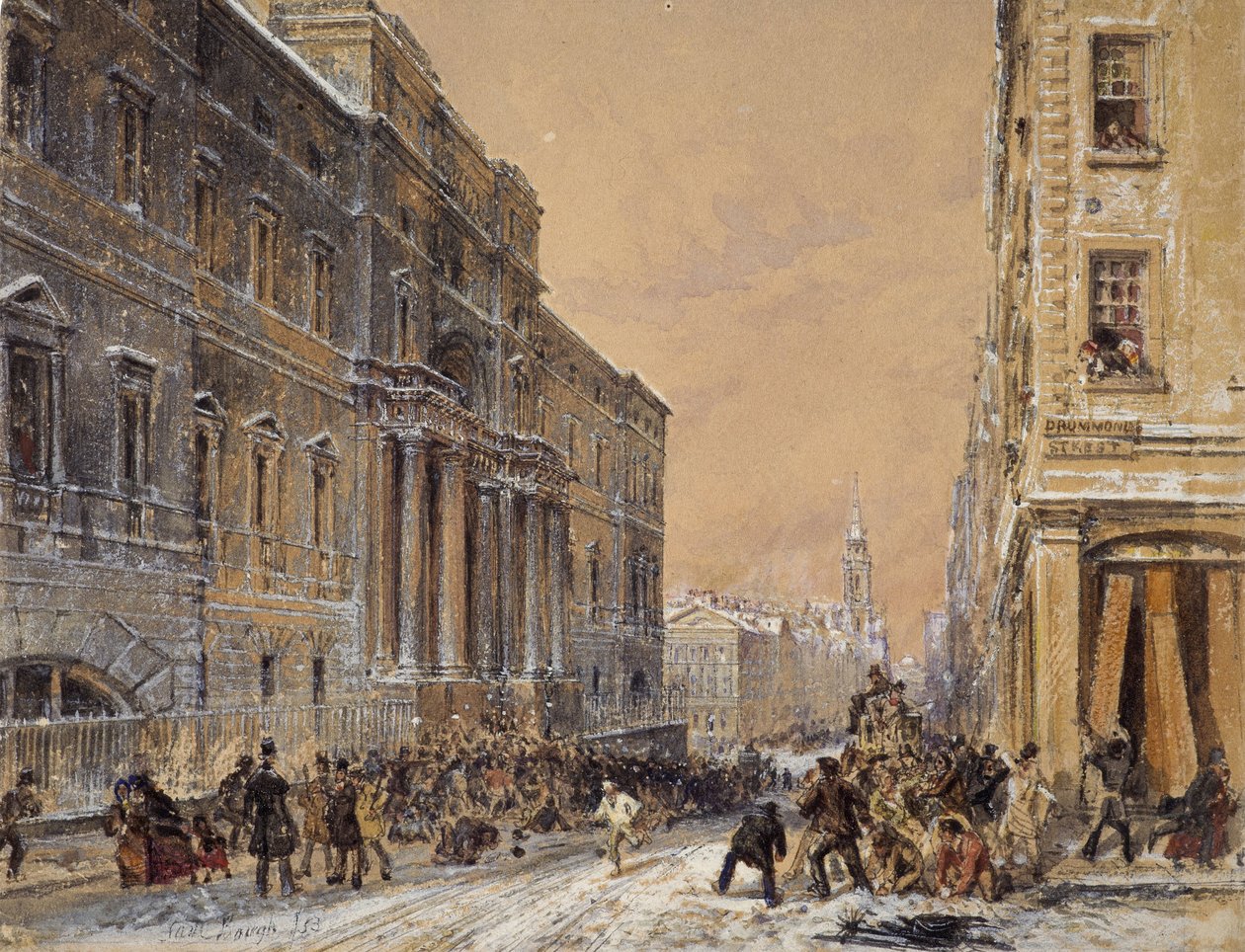 Hógolyó az Edinburghi Egyetemen kívül alkotó: Samuel Bough
