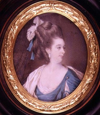 Mrs Yates, színésznő, 1776, (miniatűr) alkotó: Samuel Codes