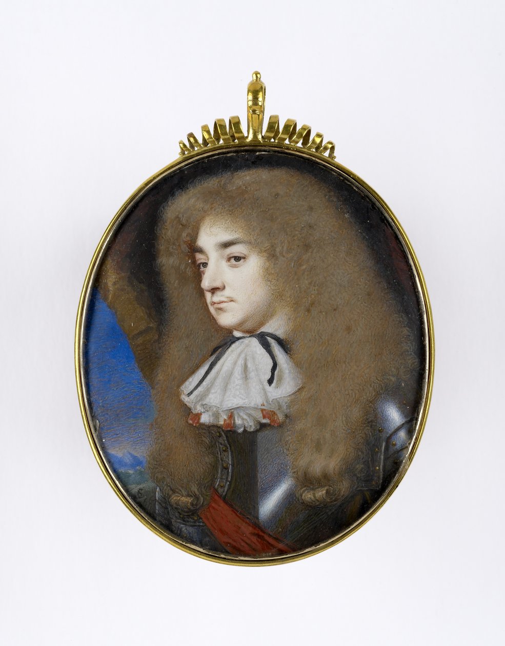 Miniatűr egy páncélos férfi portréja, 1660 körül (wc pergamen a kártyán) alkotó: Samuel Cooper