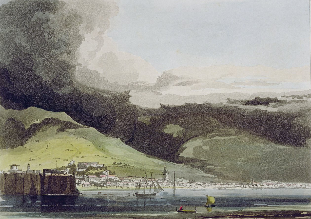 Funchall, John Barrow (1764-1848) „A Voyage to Cochinchina” című művének 1. táblája, Thomas Medland (1755-1823) metszet, 1806 (akvatinta) alkotó: Samuel Daniell