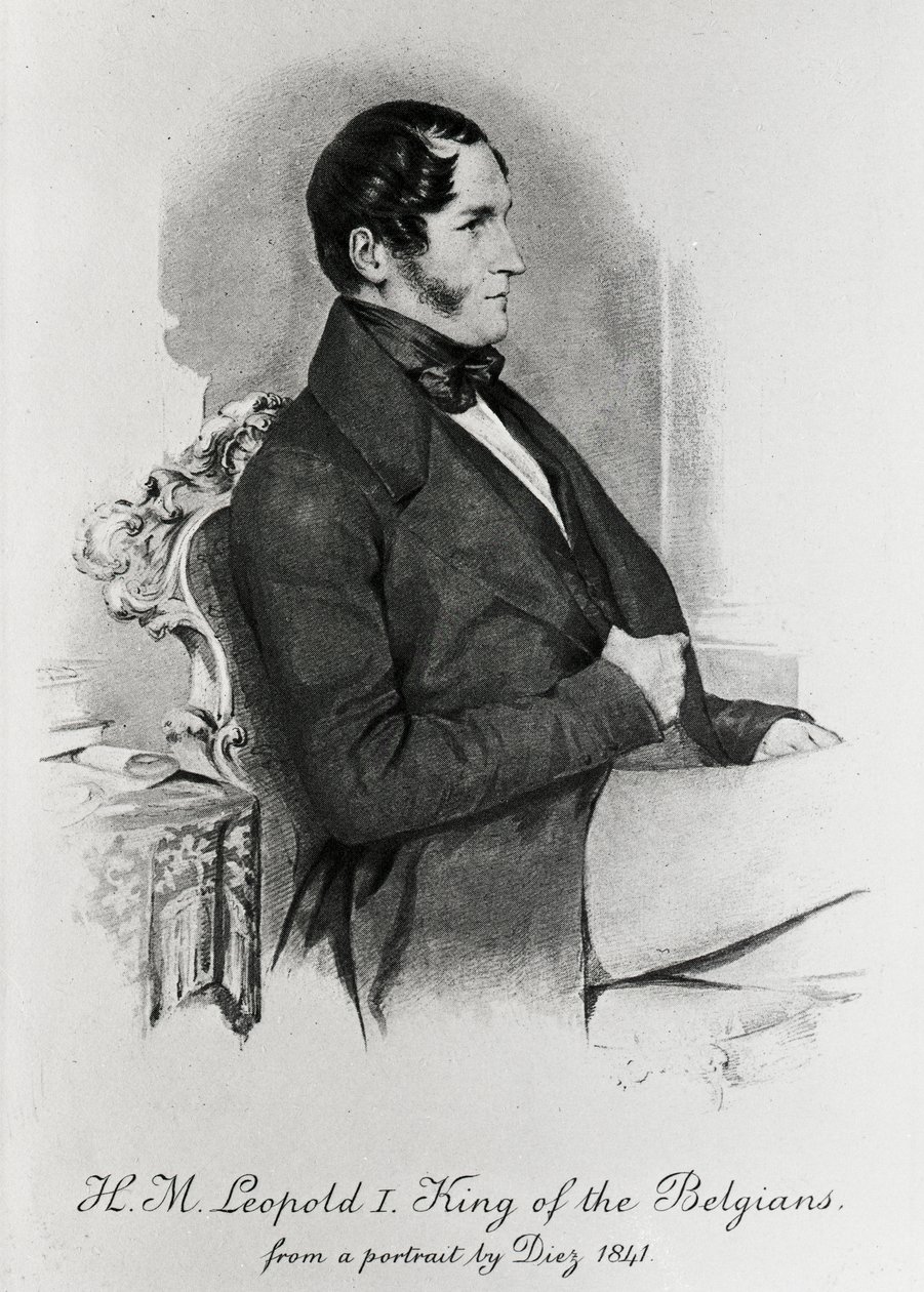 I. Lipót, a belgák királya egy 1840-es portré után alkotó: Samuel Diez