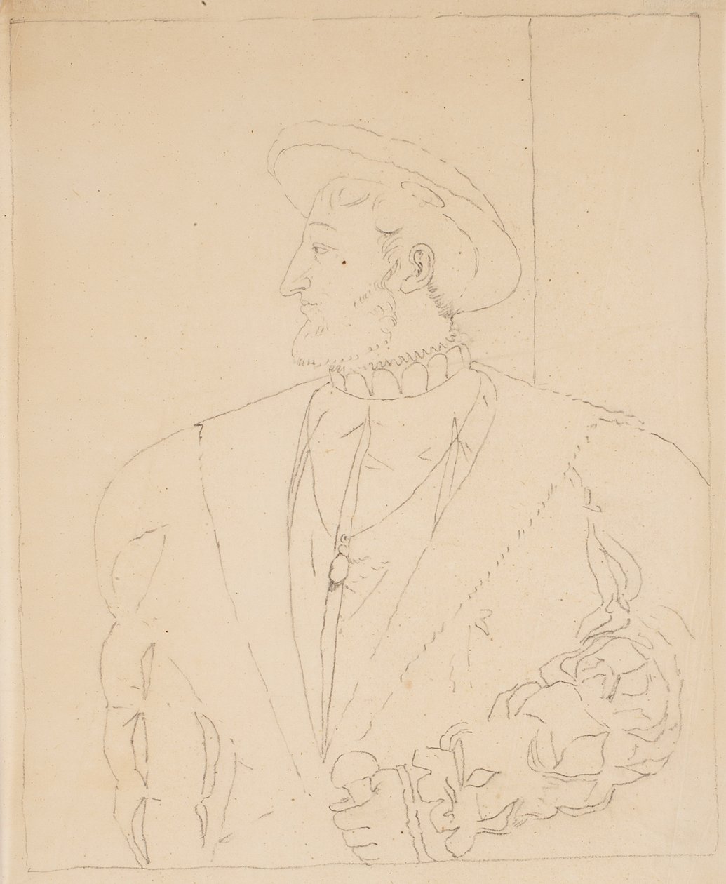 I. Ferenc vázlata (tanulmány a Louvre galériájához), 1831-32 körül (grafit pauszpapíron) alkotó: Samuel Finley Breese Morse