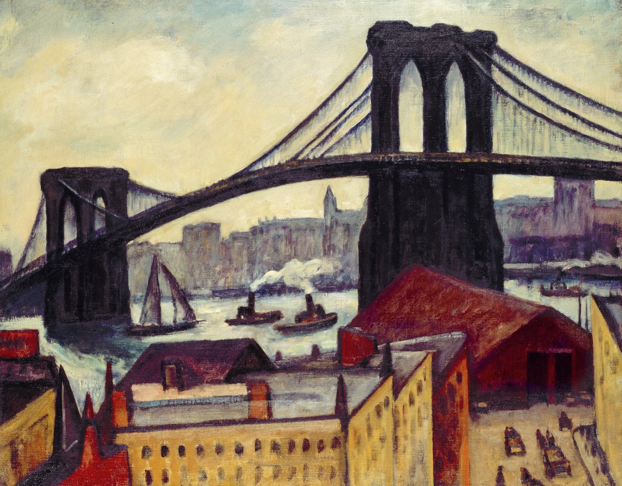 Kilátás a Brooklyn Bridge-re alkotó: Samuel Halpert