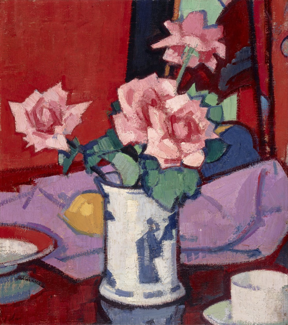 Rózsaszín rózsa, kínai váza alkotó: Samuel John Peploe