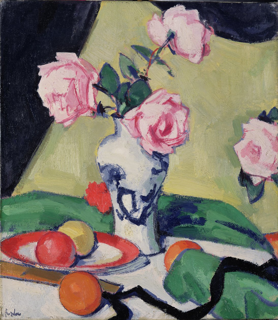Csendélet japán üveggel és rózsákkal, 1919 körül alkotó: Samuel John Peploe