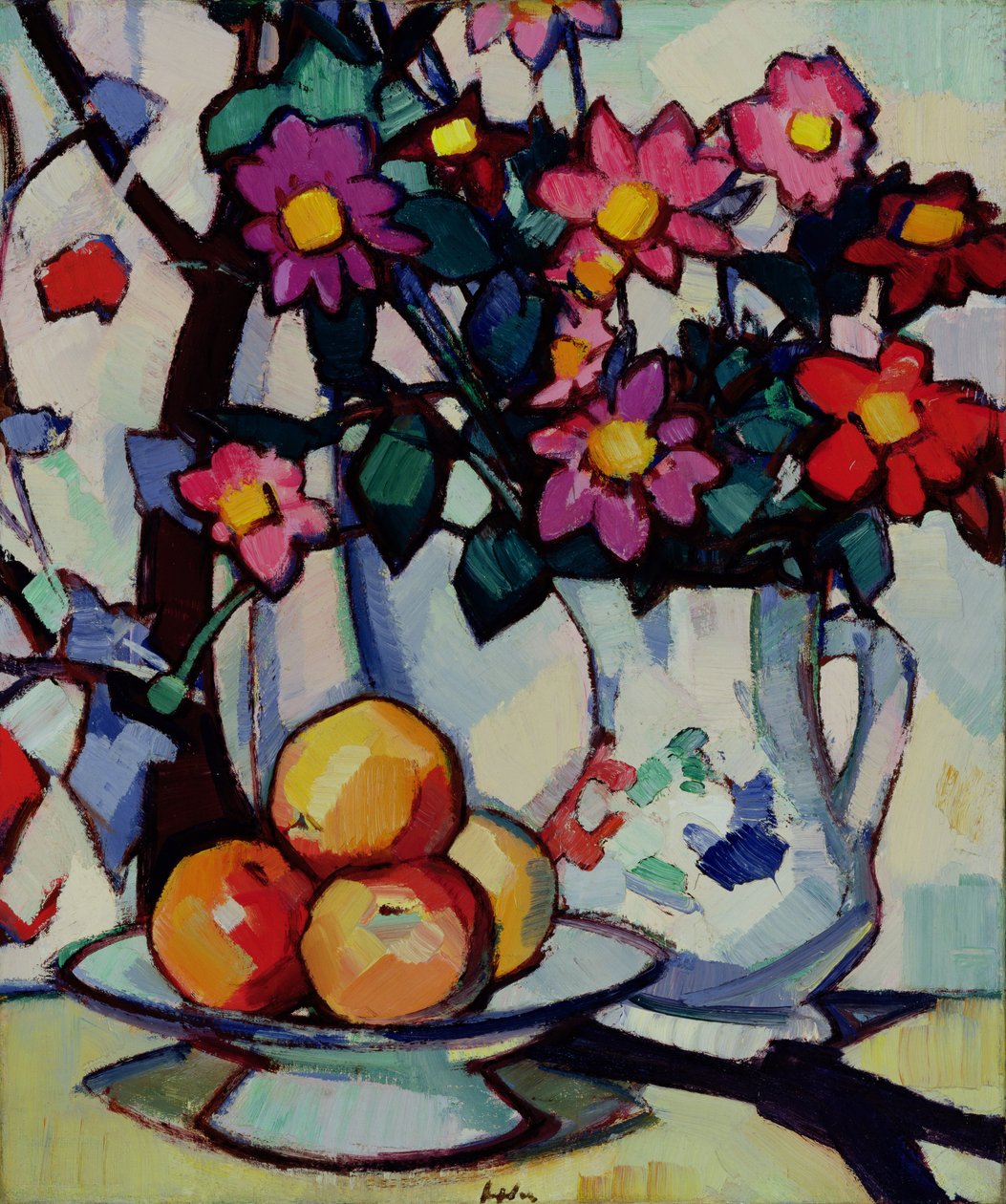 Dáliák és gyümölcs csendélet, 1910-12 alkotó: Samuel John Peploe