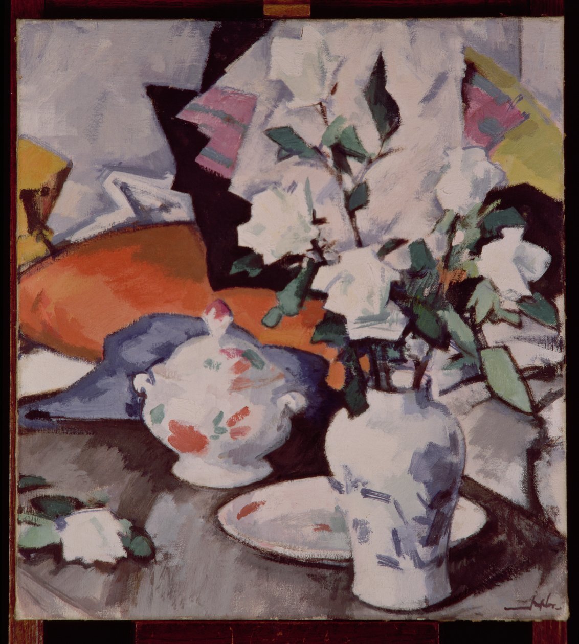 Fehér rózsák vázában alkotó: Samuel John Peploe