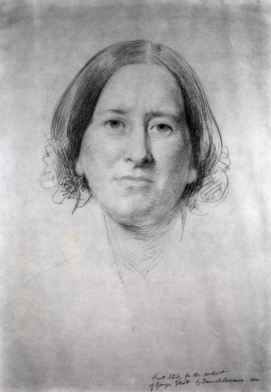 Első tanulmány George Eliot portréjához (Mary Ann Evans) (1819-1880) 1860 alkotó: Samuel Laurence
