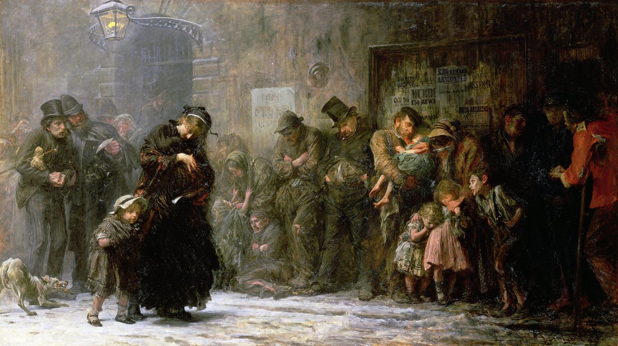Alkalmi kórterembe való felvételre jelentkezők, 1874 alkotó: Samuel Luke Fildes
