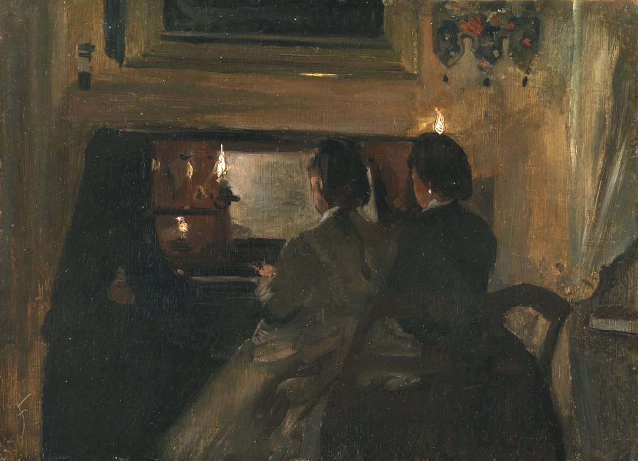 Duett (olaj, papírra fektetve a táblára) alkotó: Samuel Luke Fildes