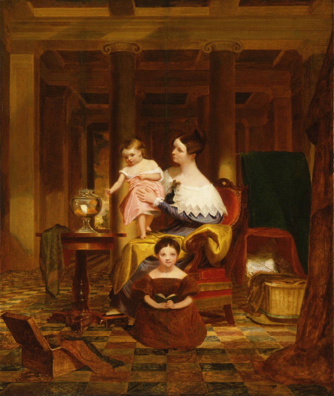Az aranyhal tál Mrs. Richard Cary Morse és családja alkotó: Samuel Finley Breese Morse