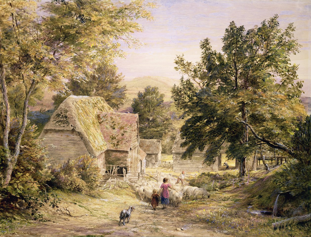 Farmyard Princes Risborough közelében, 18456 alkotó: Samuel Palmer