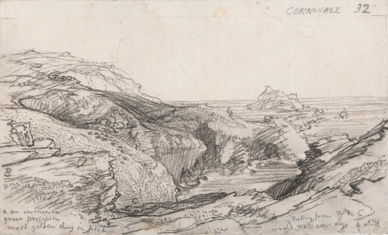 Oldal egy Cornish Sketchbook- Cornwall 32 alkotó: Samuel Palmer