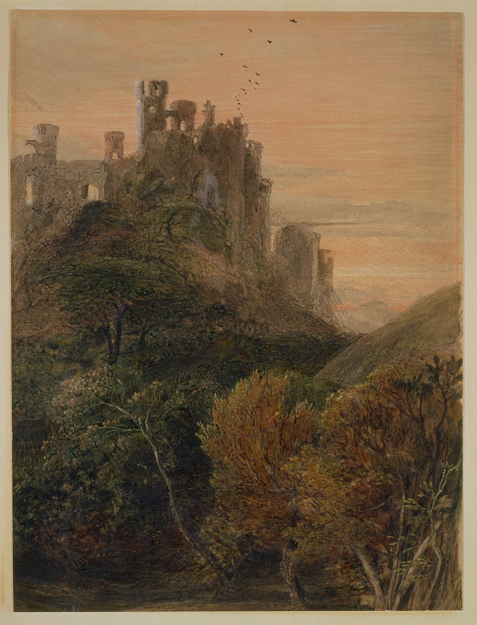 Elvarázsolt kastély (wc és gouache papíron) alkotó: Samuel Palmer