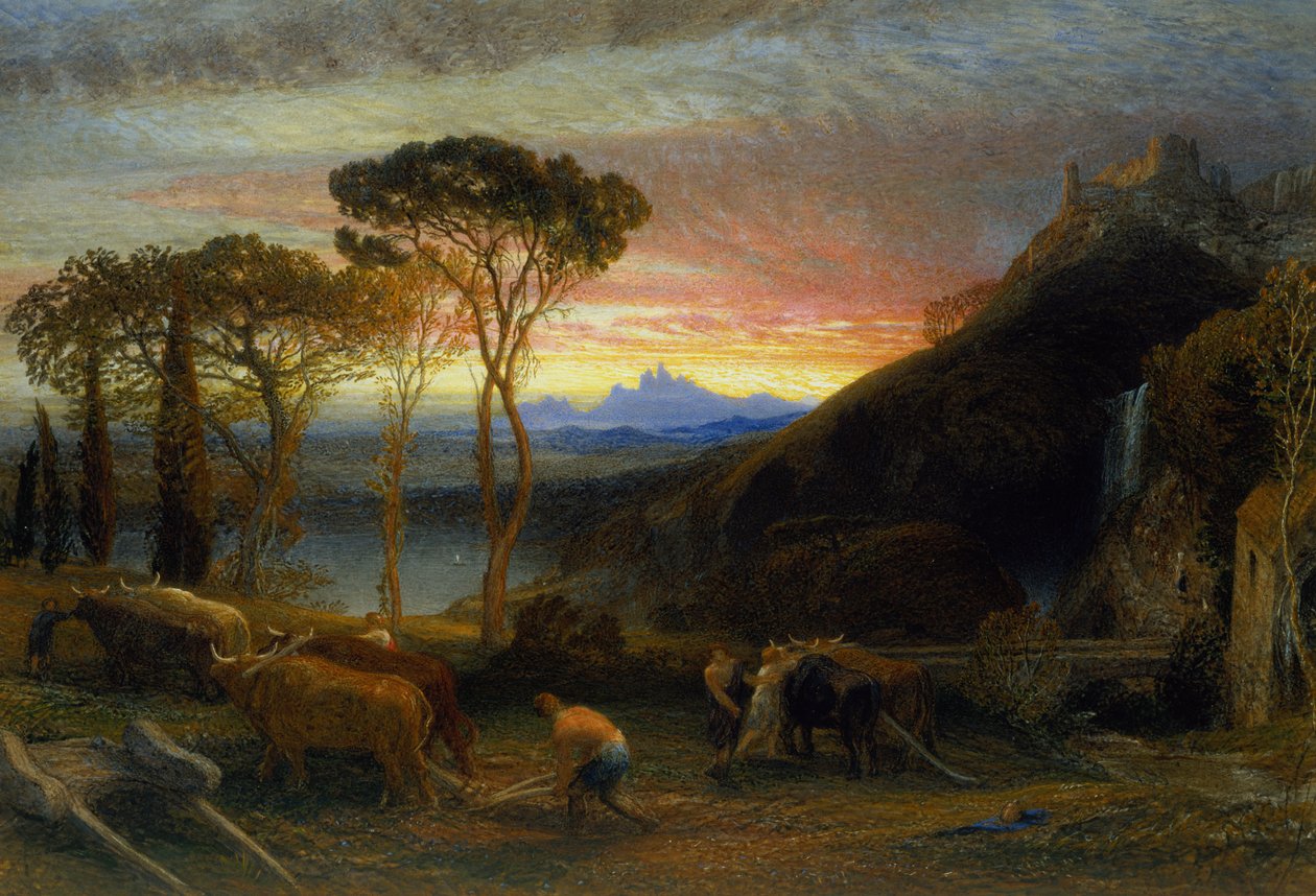 Illusztráció Milton Lycidasához (wc és gouache papíron) alkotó: Samuel Palmer