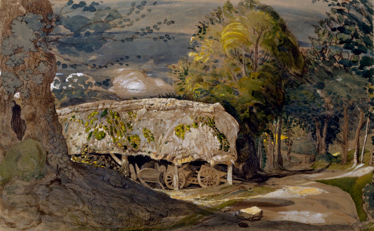Táj pajtával, Shoreham, Kent alkotó: Samuel Palmer