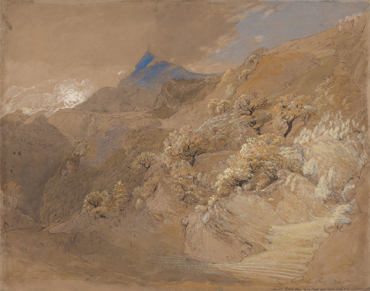 A Siabod-hegy Tyn-y-Coed felől Capel Curig közelében alkotó: Samuel Palmer