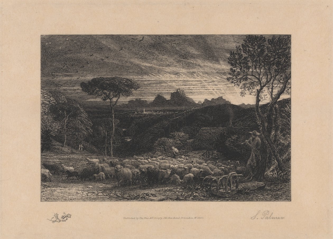 A hajtogatás megnyitása alkotó: Samuel Palmer