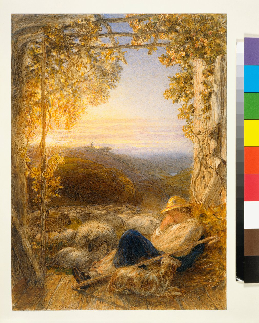 Alvó juhász – Reggel, 1857 körül alkotó: Samuel Palmer