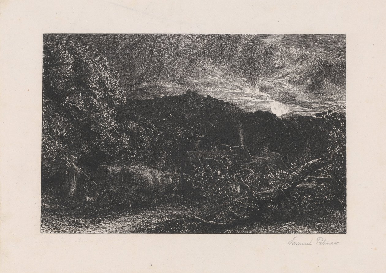 A fáradt szántó alkotó: Samuel Palmer