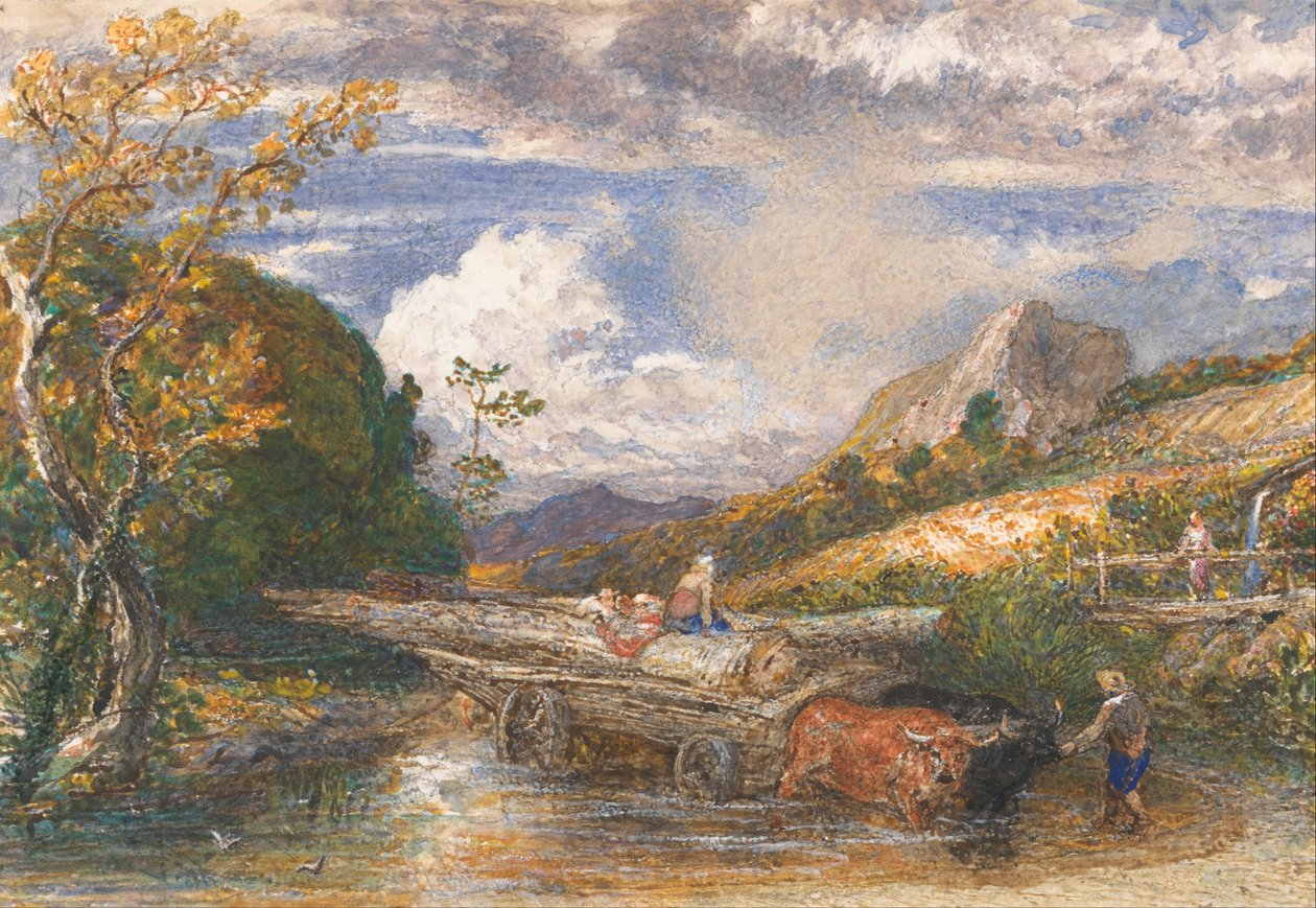 Favágó kocsi egy patakon alkotó: Samuel Palmer