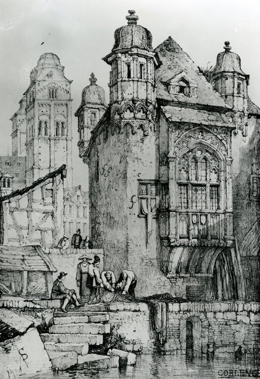 Coblence from Sketches Flandria és Németország, 1833 alkotó: Samuel Prout