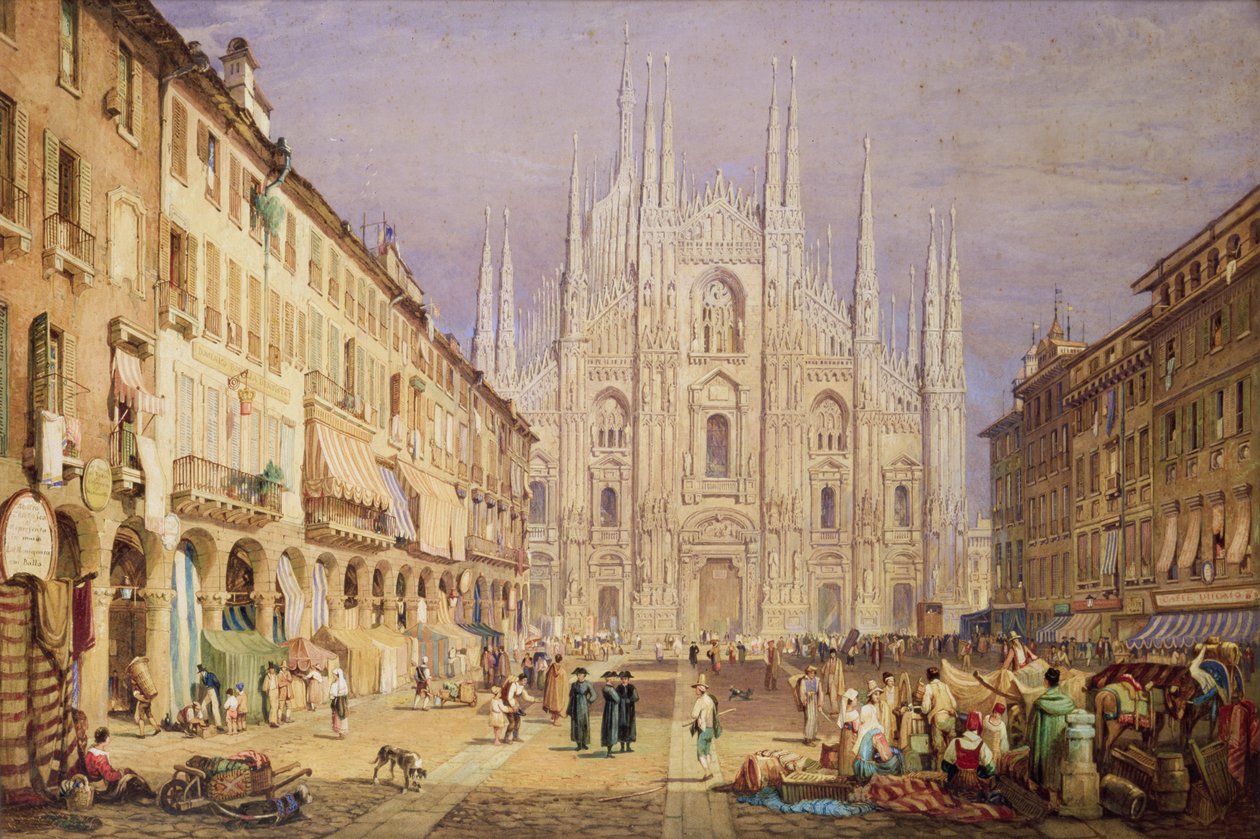 Milánó, a Katedrális tér alkotó: Samuel Prout