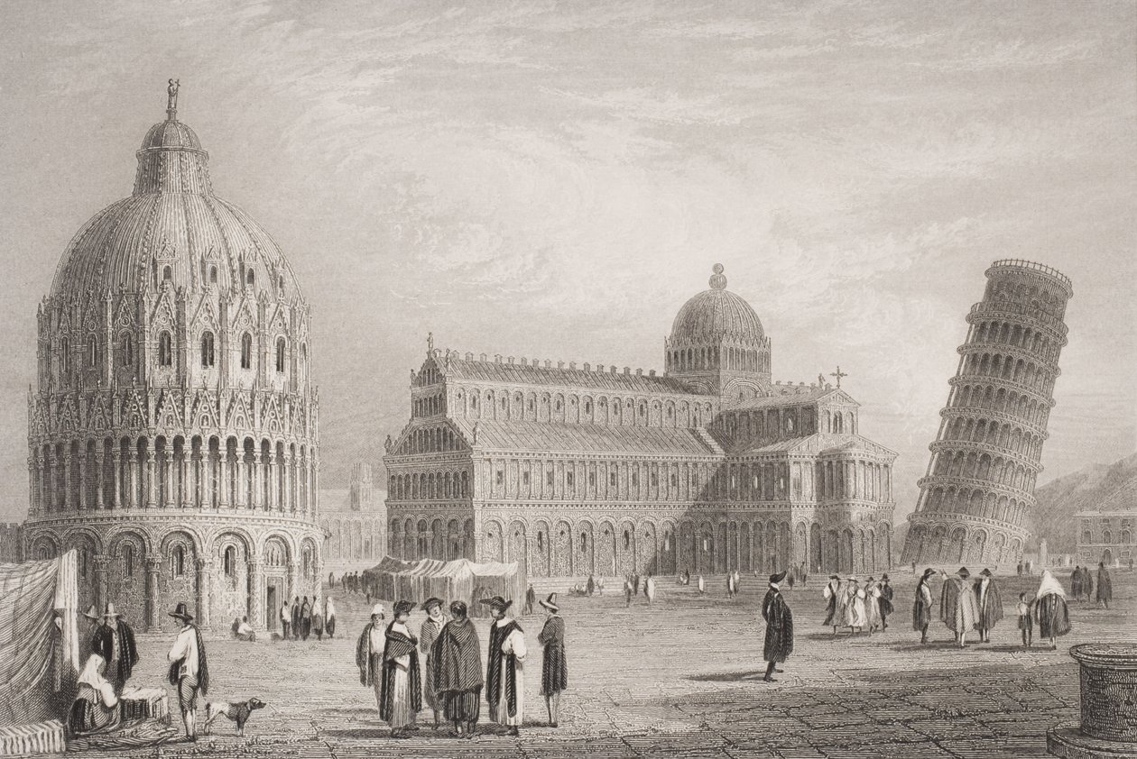 Pisa, vésette William Finden (1787-1852) alkotó: Samuel Prout