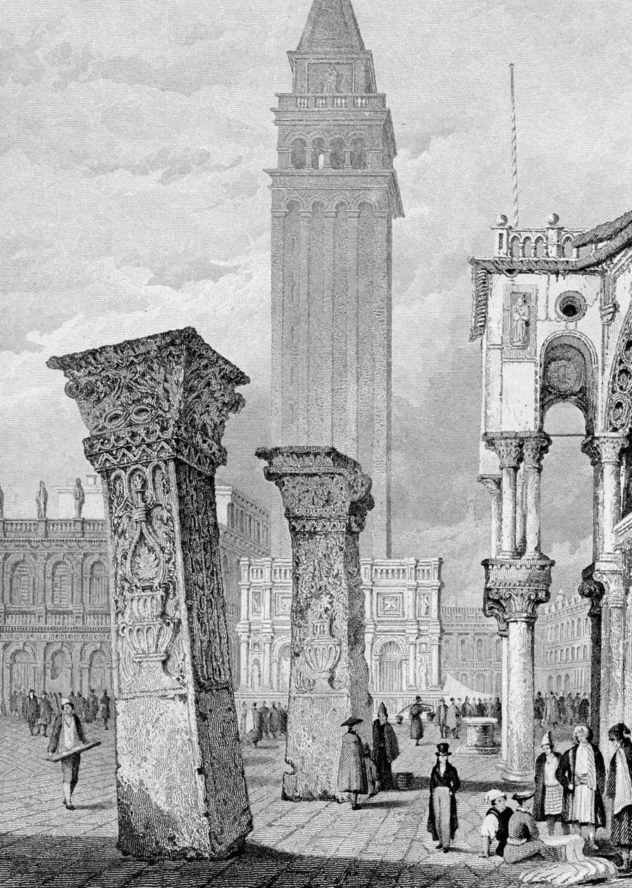 A velencei Szent Márk tér, Edward John Roberts metszete alkotó: Samuel Prout