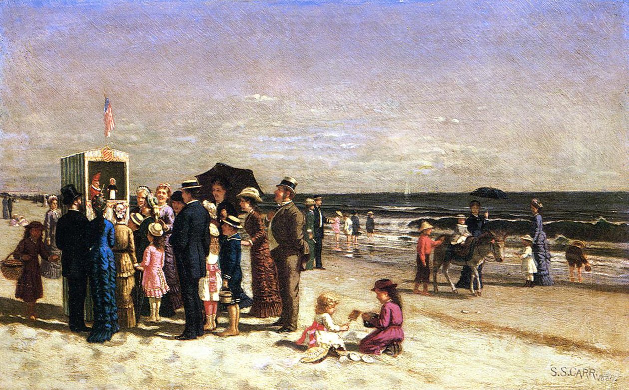 Punch und Judy on the Beach, Coney Island, 1880 alkotó: Samuel S. Carr
