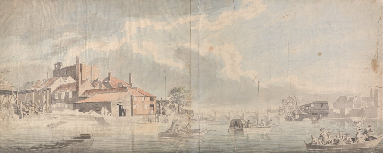 Egy Thames rakpart a Westminster -híddal a távolban alkotó: Samuel Scott