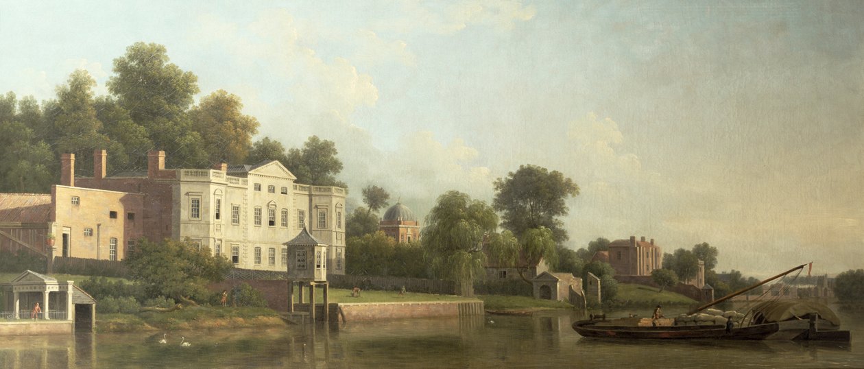 Kilátás a Popes-villára a Temze folyón, Twickenhamban alkotó: Samuel Scott