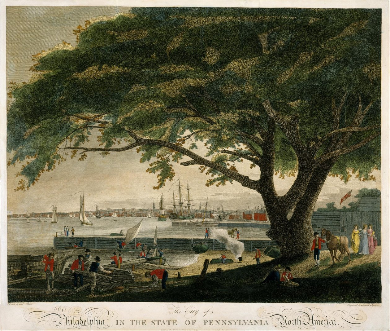 Philadelphia városa Pennsylvania államban, Észak -Amerikában alkotó: Samuel Seymour