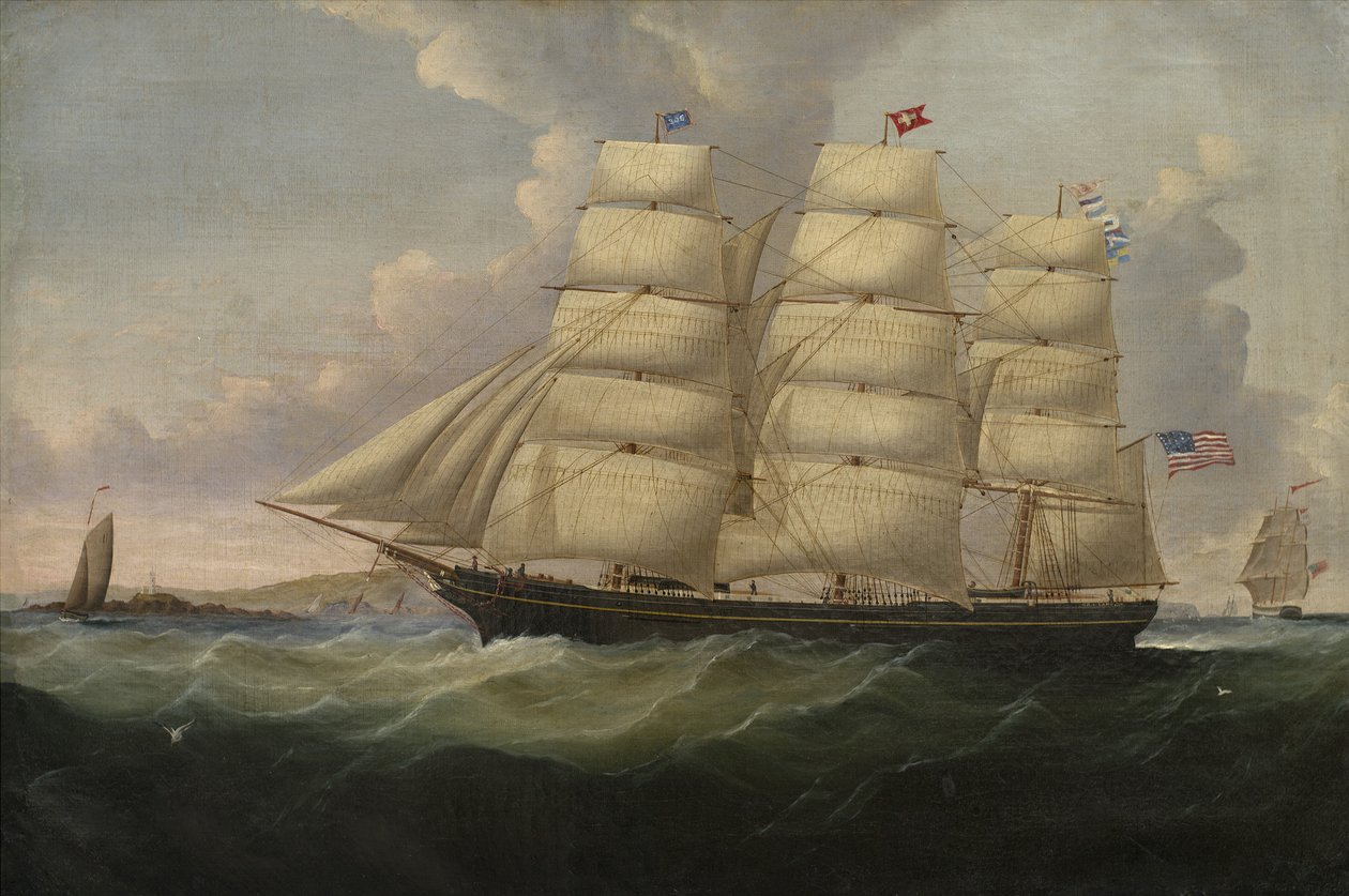 Robert L. Lane kereskedőhajó, 1850, olaj, vászon alkotó: Samuel Walters