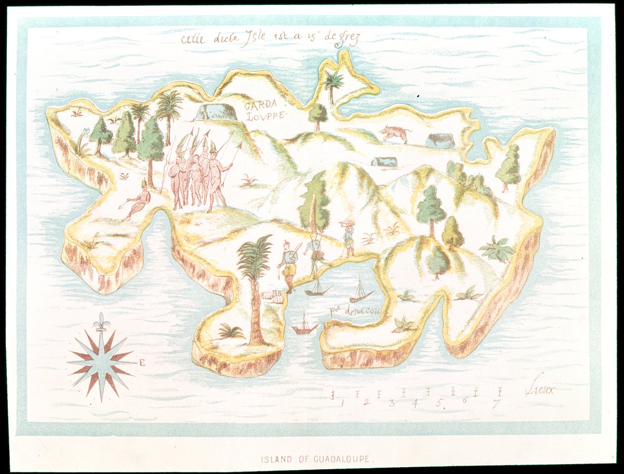 Martinique szigetének térképe, 1599 alkotó: Samuel de Champlain