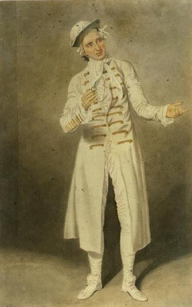 William Farren (1786-1861) Lord Ogleby szerepében David Garrick és George Coleman the Elder The Clandestine Marriage című darabjában a Covent Garden Színházban, 1818 (wc, papír) alkotó: Samuel de Wilde