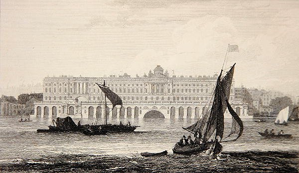 A Somerset-ház kilátása a Temze felől, W.B. metszet. Cooke (1778-1855) 1814 (metszet) alkotó: Samuel (after) Owen