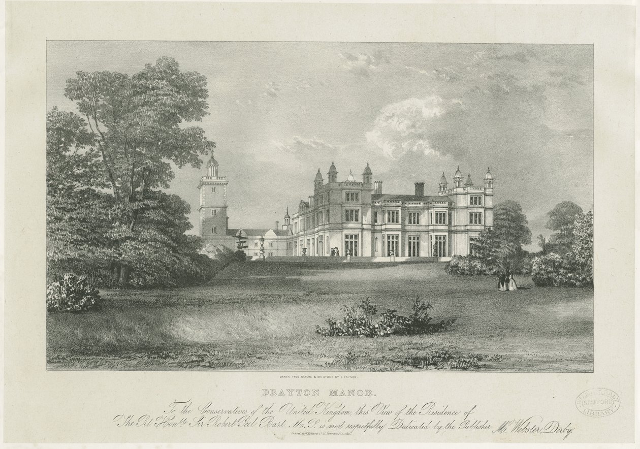 Drayton Bassett – „Drayton Manor”: litográfia, és [?19. század] (nyomtatott) alkotó: Samuel A. Rayner