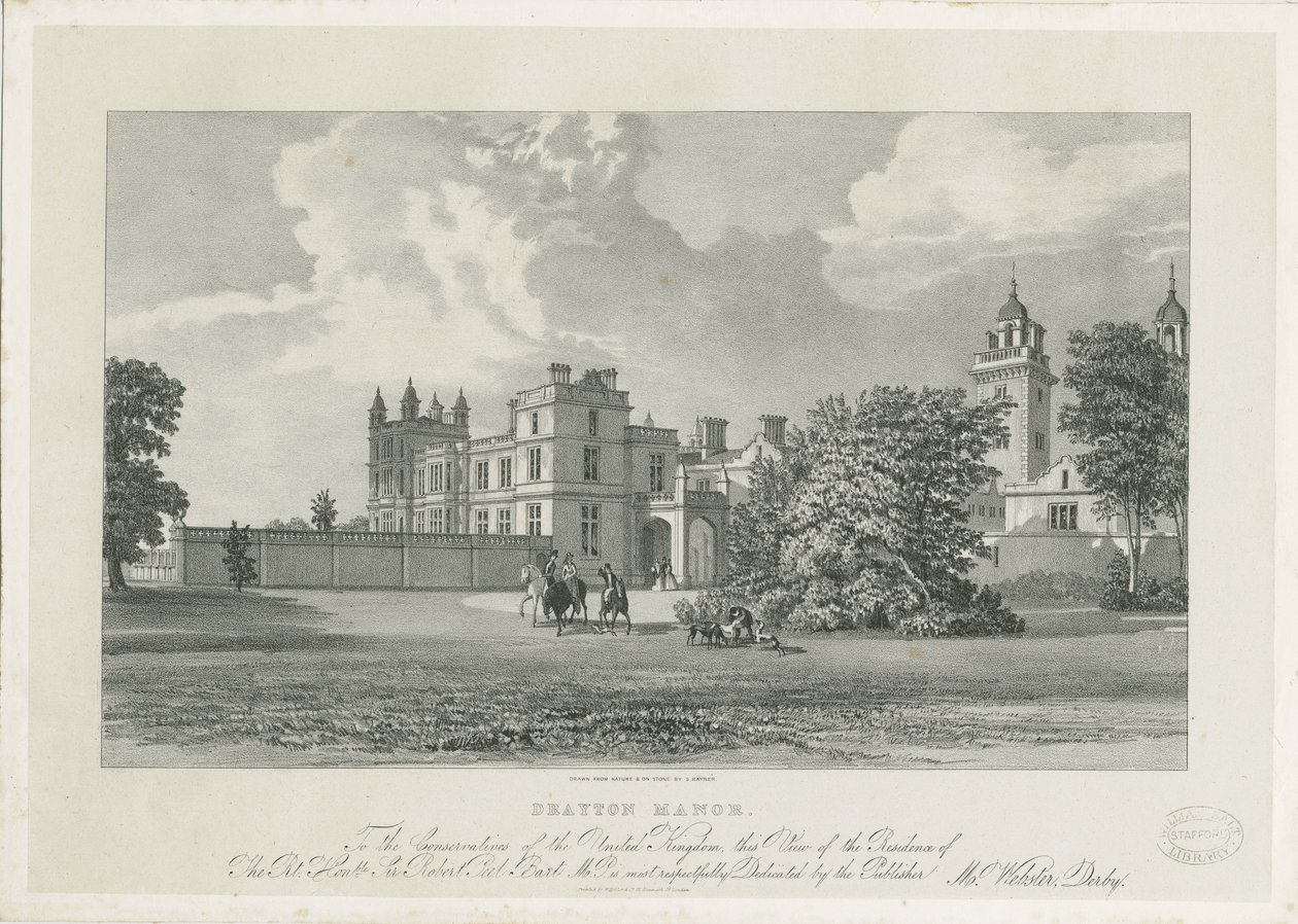 Drayton Bassett - "Drayton Manor" : litográfia, és [?XIX. század] alkotó: Samuel A. Rayner